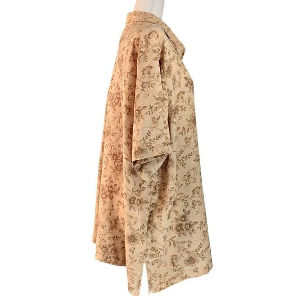 KAREN SCOTT Button Down Shirt Short Sleeve Floral Tencel Lyocell Plus Size 3X - Picture 3 of 9